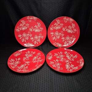 Temp-tations By Tara Floral Lace 10.5" Ceramic Dinner Plates, Set Of 4